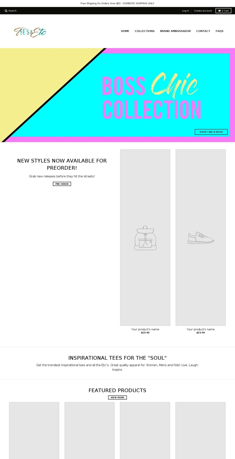 teesandetc.com — Shopify storefront screenshot