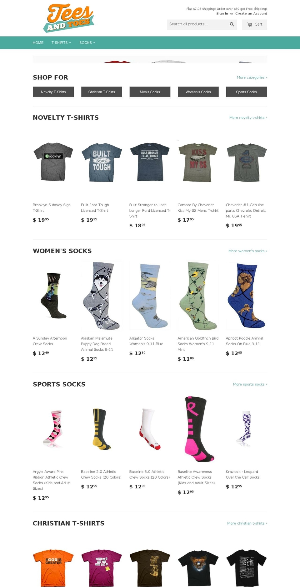 teesandtoes.com shopify website screenshot