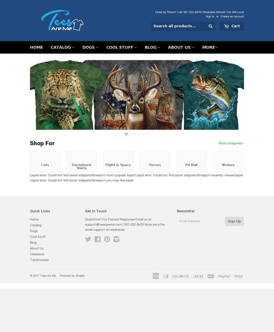 teesareme.com shopify website screenshot