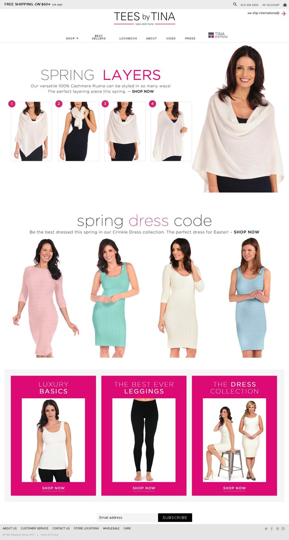 teesbytina.com shopify website screenshot