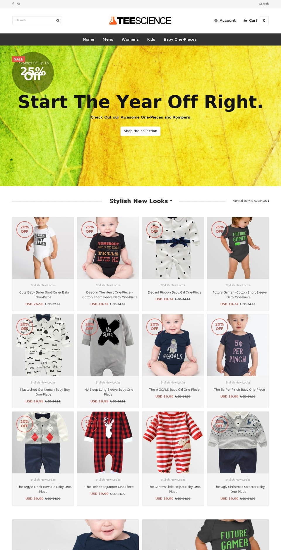 teescience.com shopify website screenshot