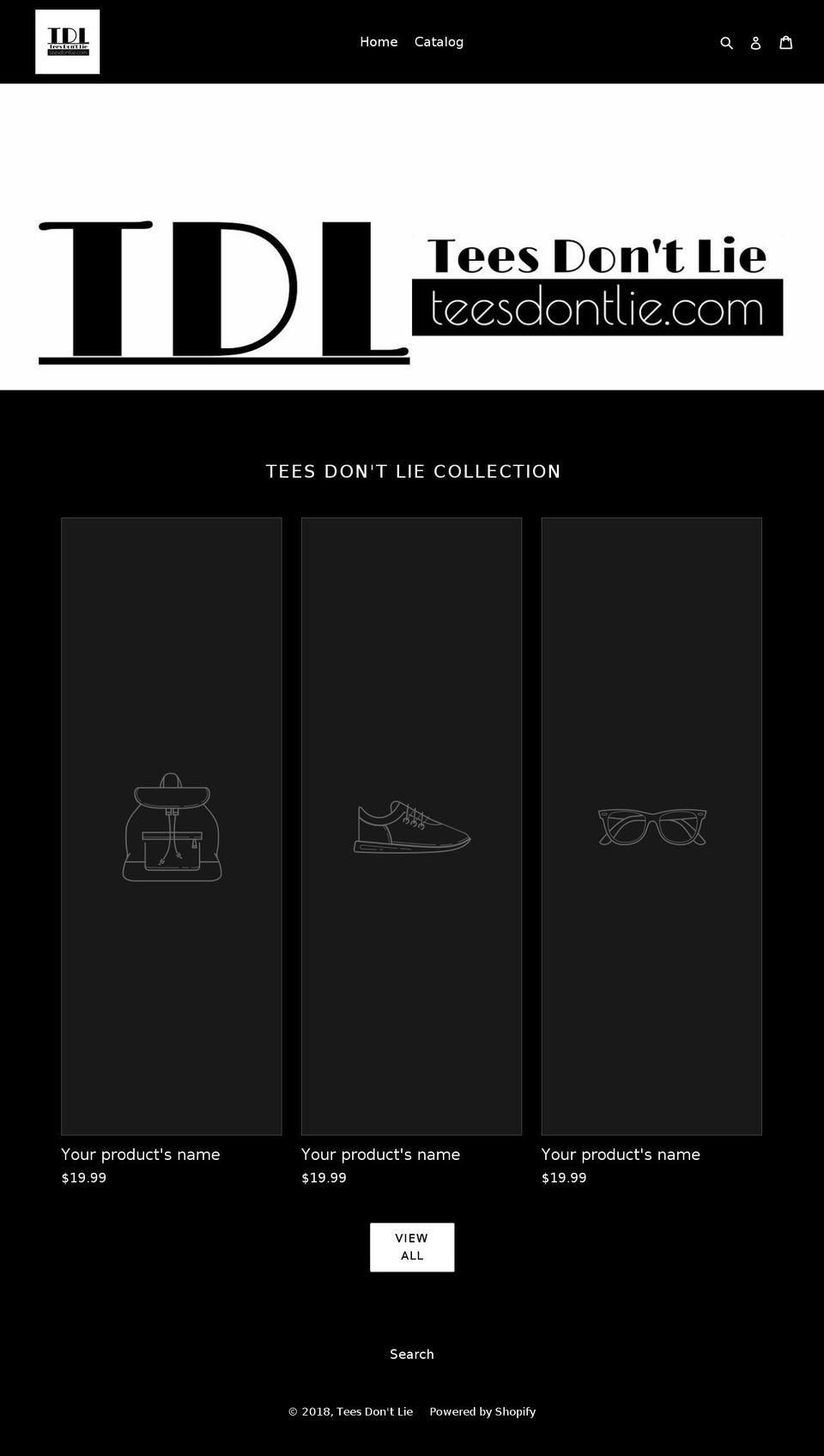 teesdontlie.com — Shopify storefront screenshot