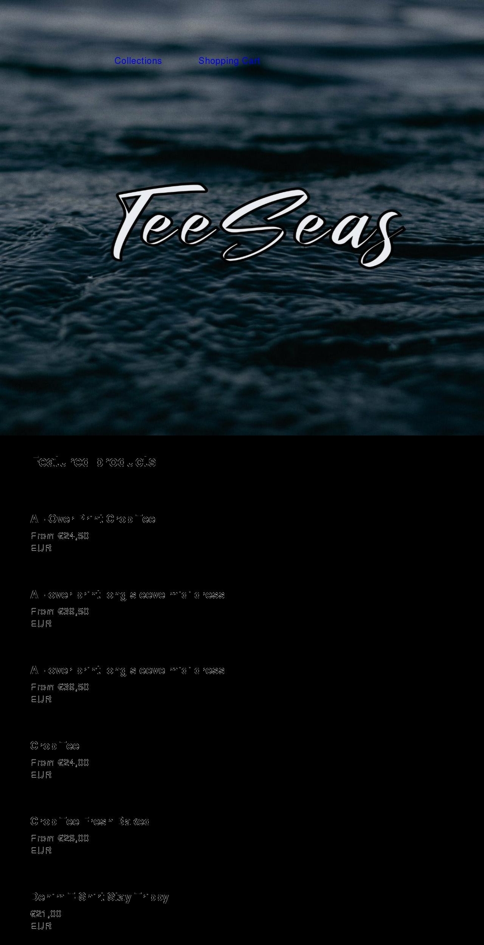 teeseas.com shopify website screenshot