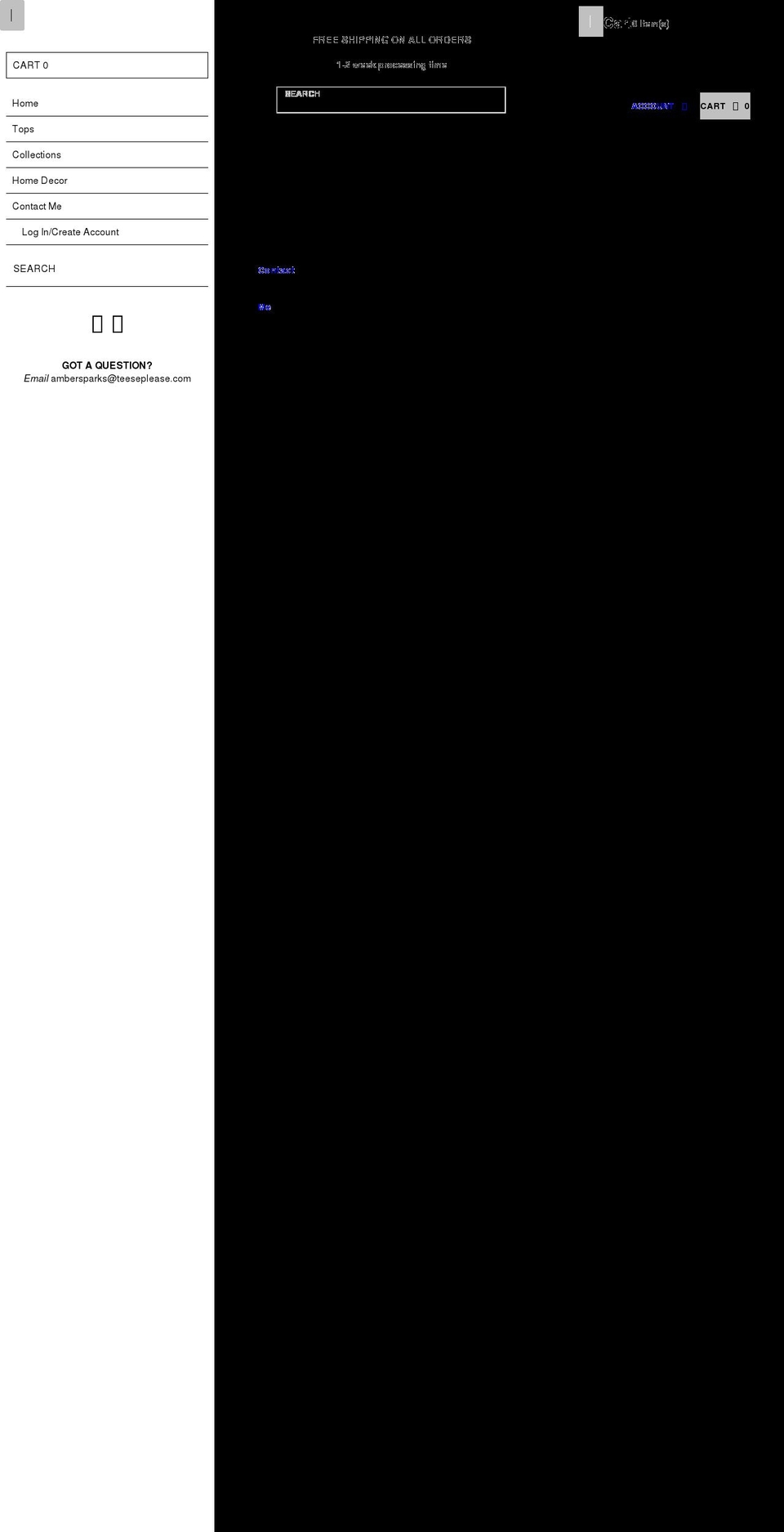 teeseplease.com shopify website screenshot