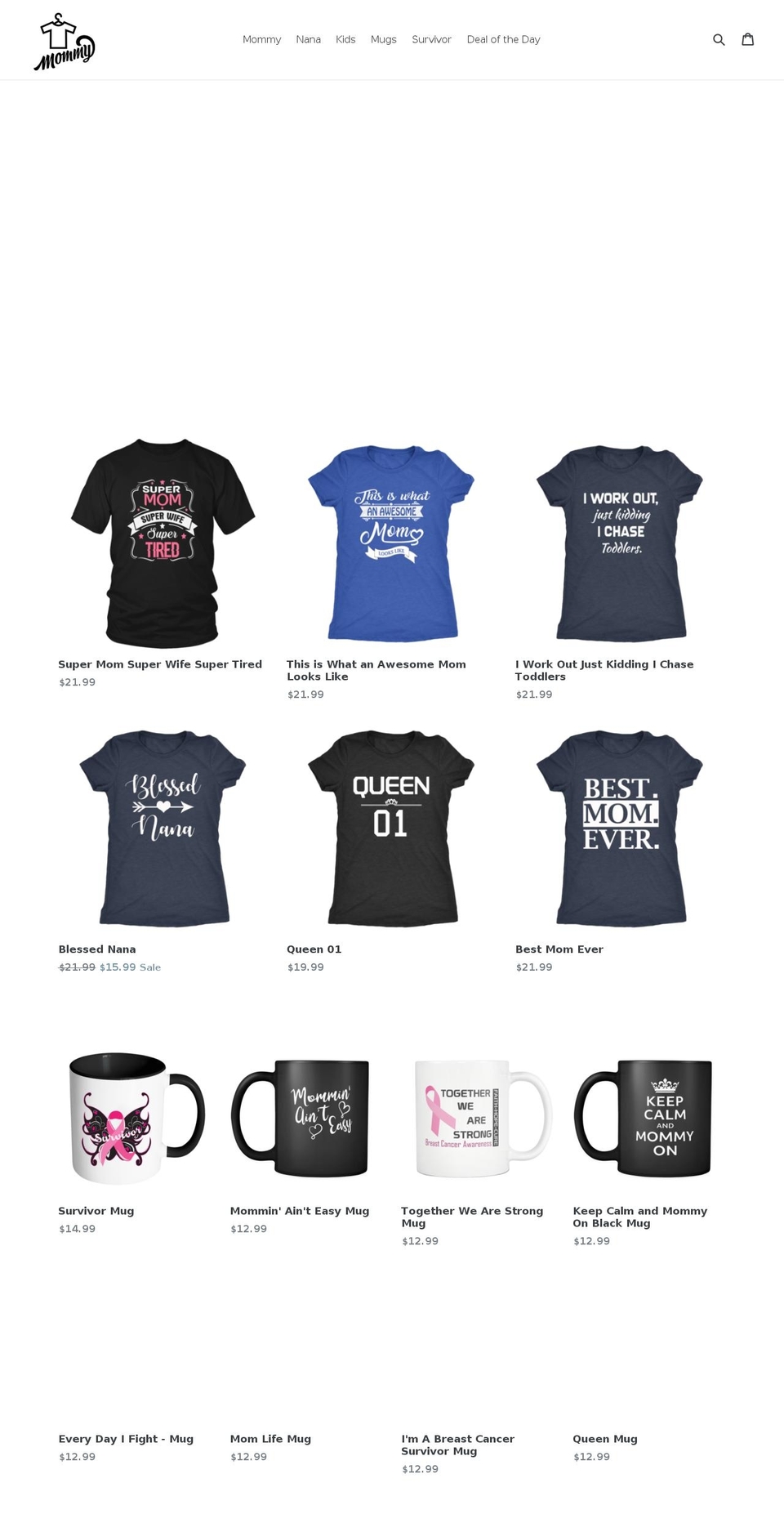 teesformommy.com — Shopify storefront screenshot