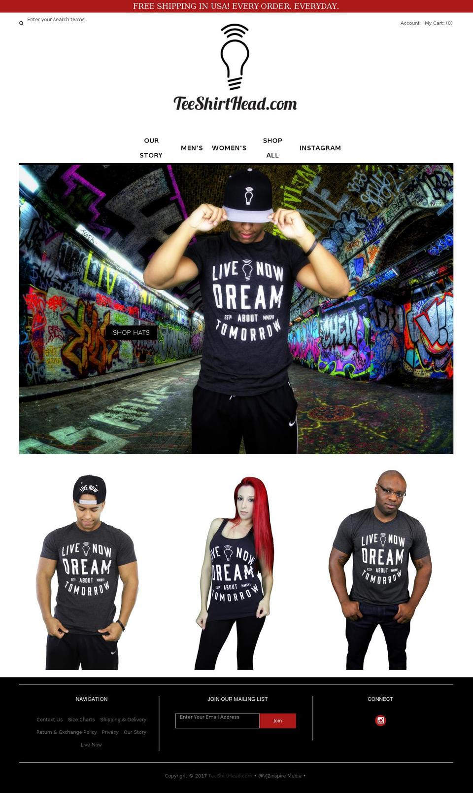 teeshirthead.com shopify website screenshot
