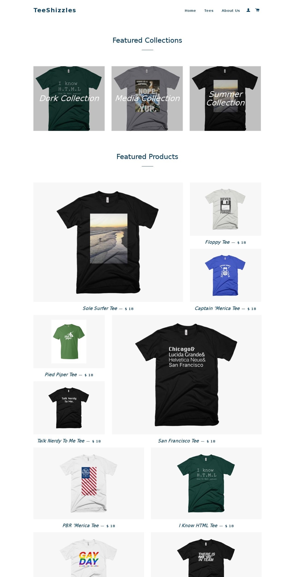 teeshizzles.com shopify website screenshot