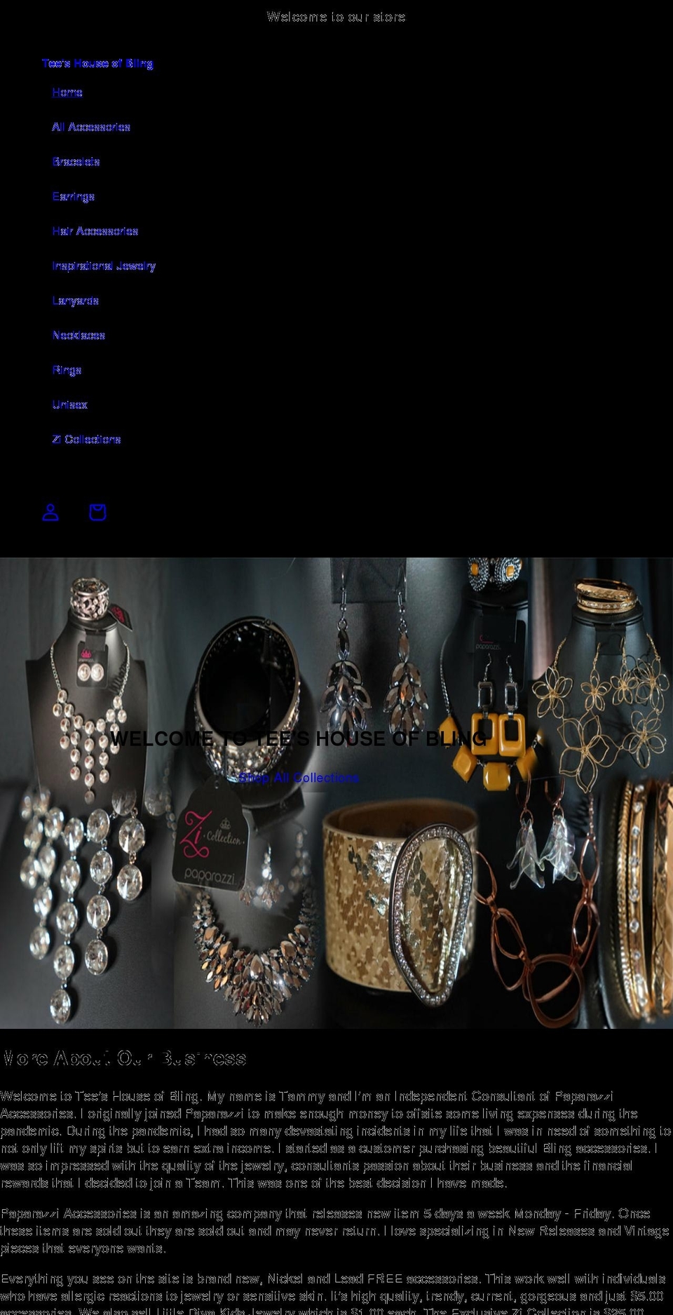teeshouseofbling.com shopify website screenshot