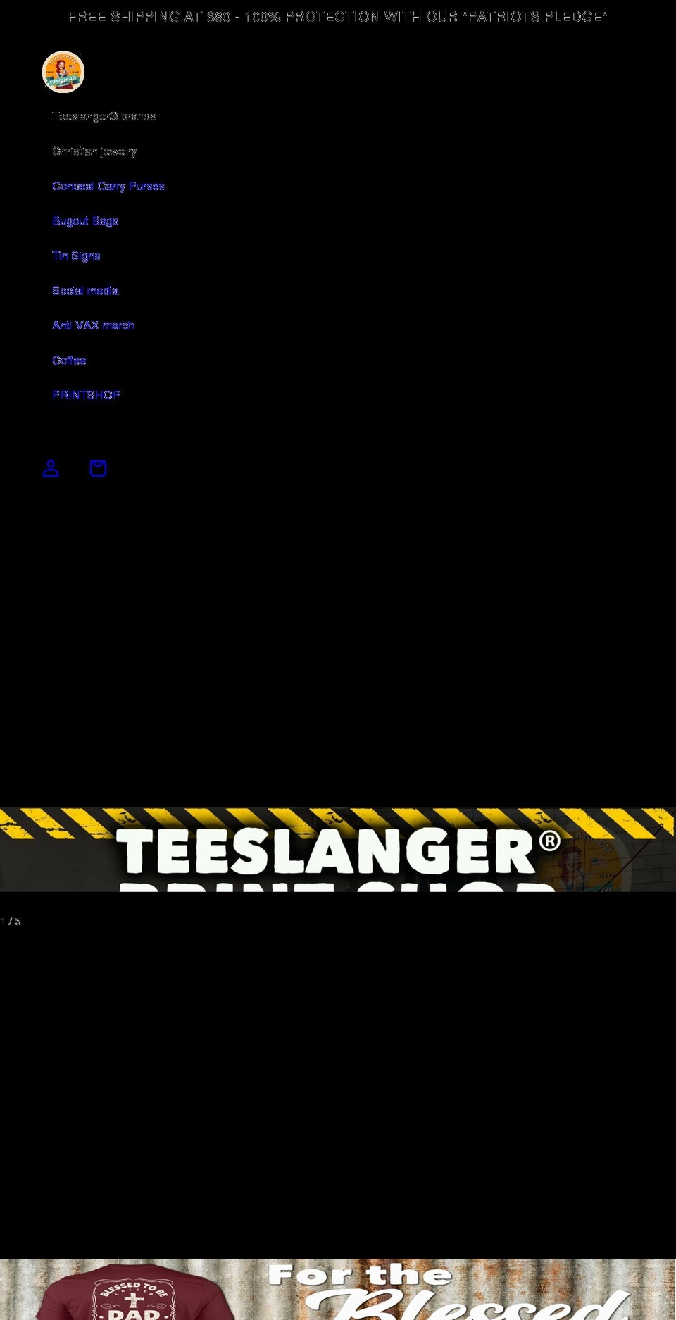 teeslanger.com — Shopify storefront screenshot
