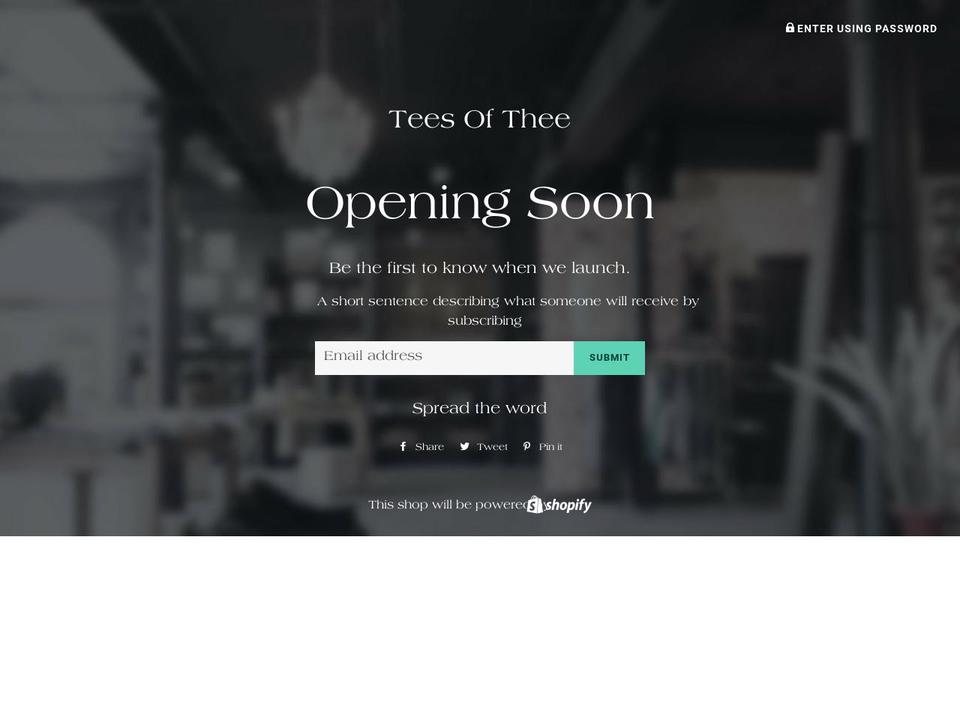 teesofthee.com — Shopify storefront screenshot