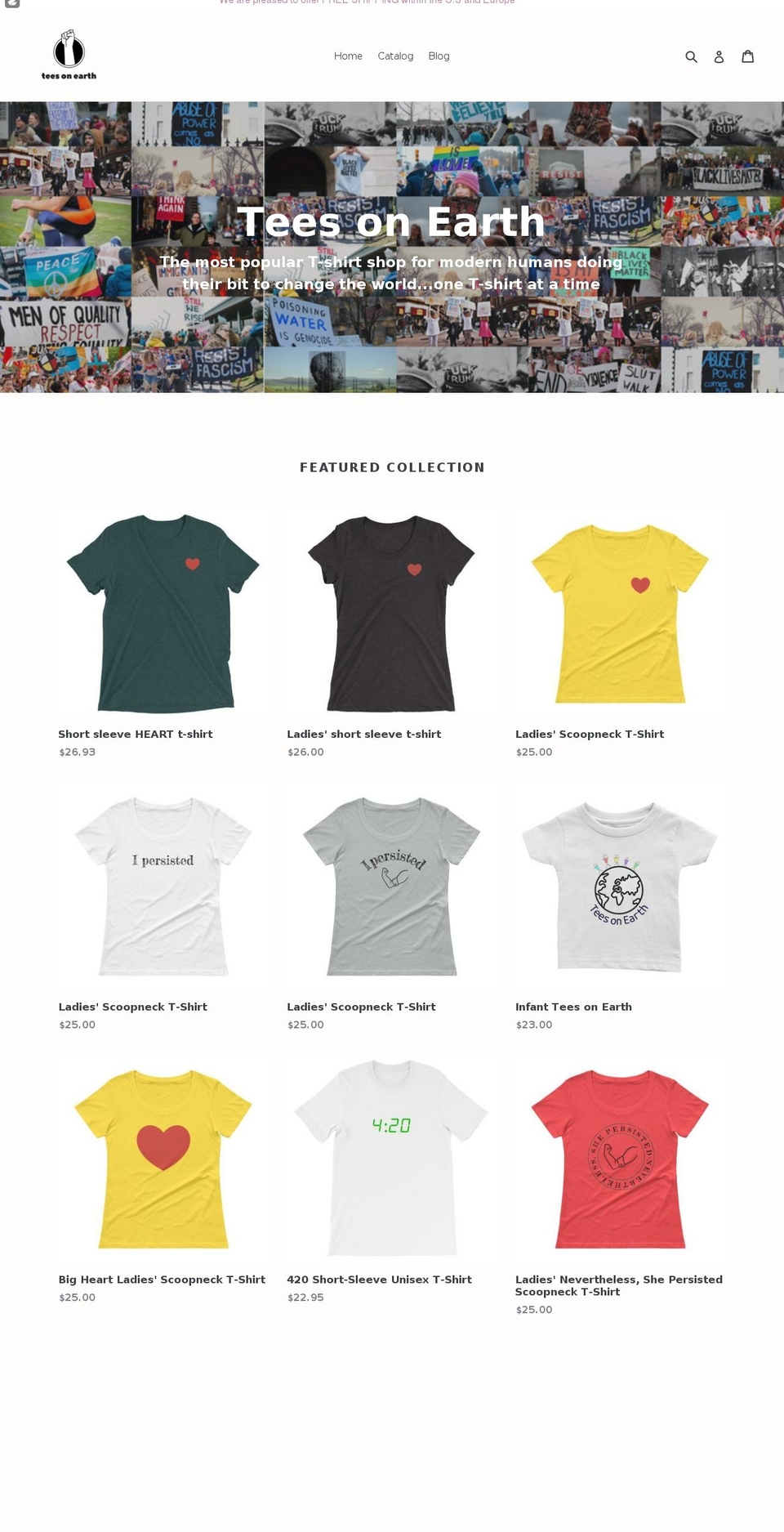 teesonearth.com — Shopify storefront screenshot