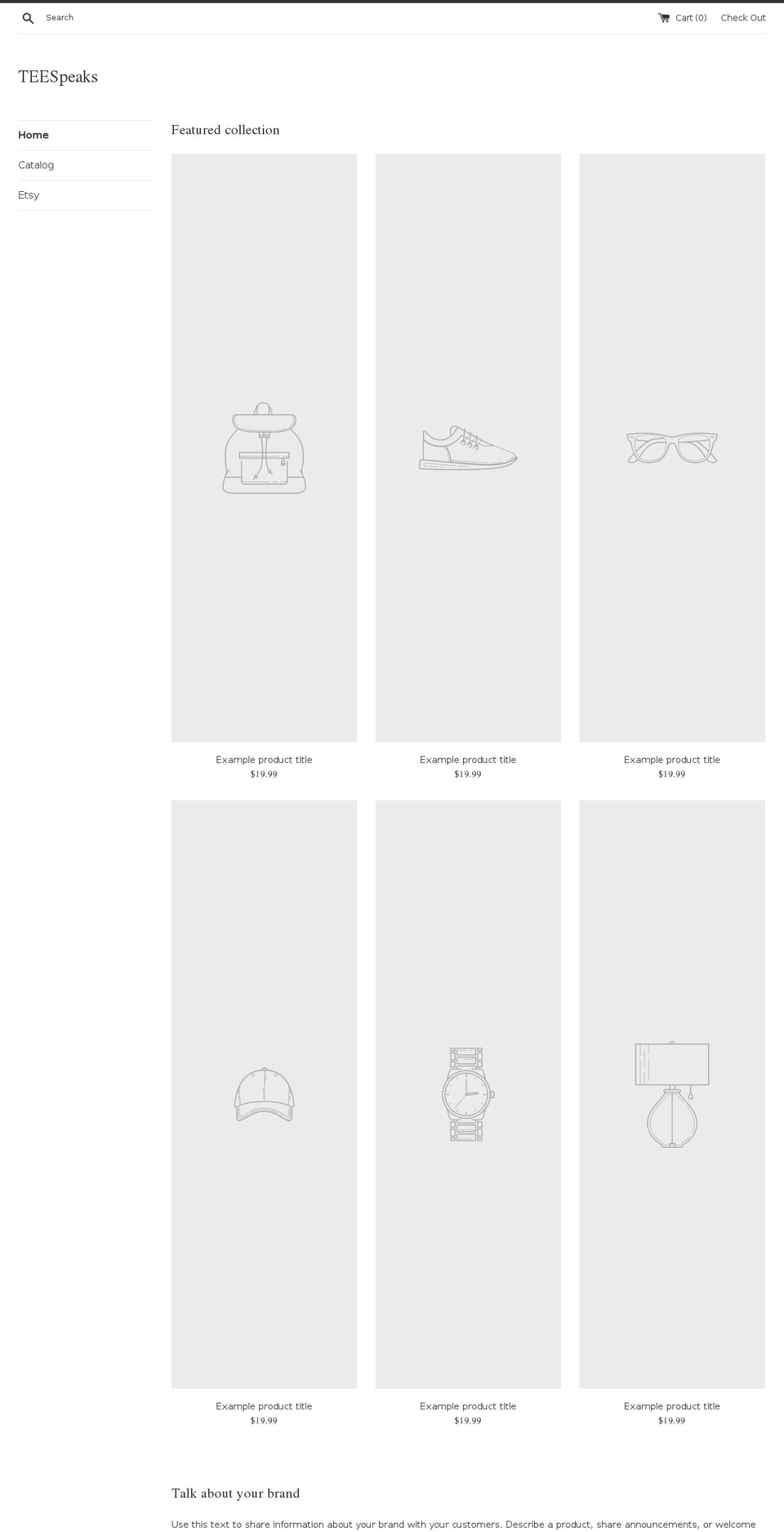 teespeaks.net shopify website screenshot