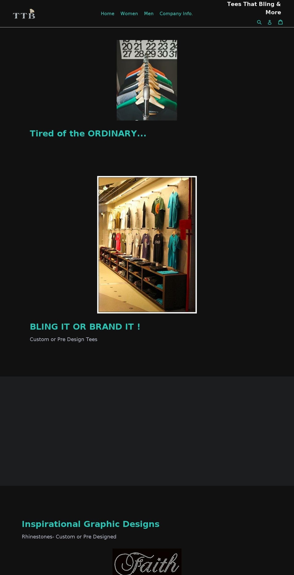 teesthatblingmore.com — Shopify storefront screenshot