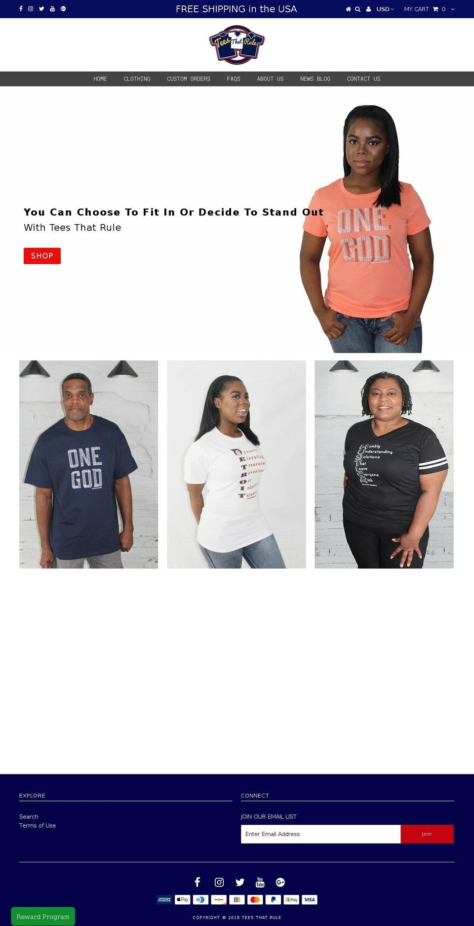 teesthatrule.com — Shopify storefront screenshot