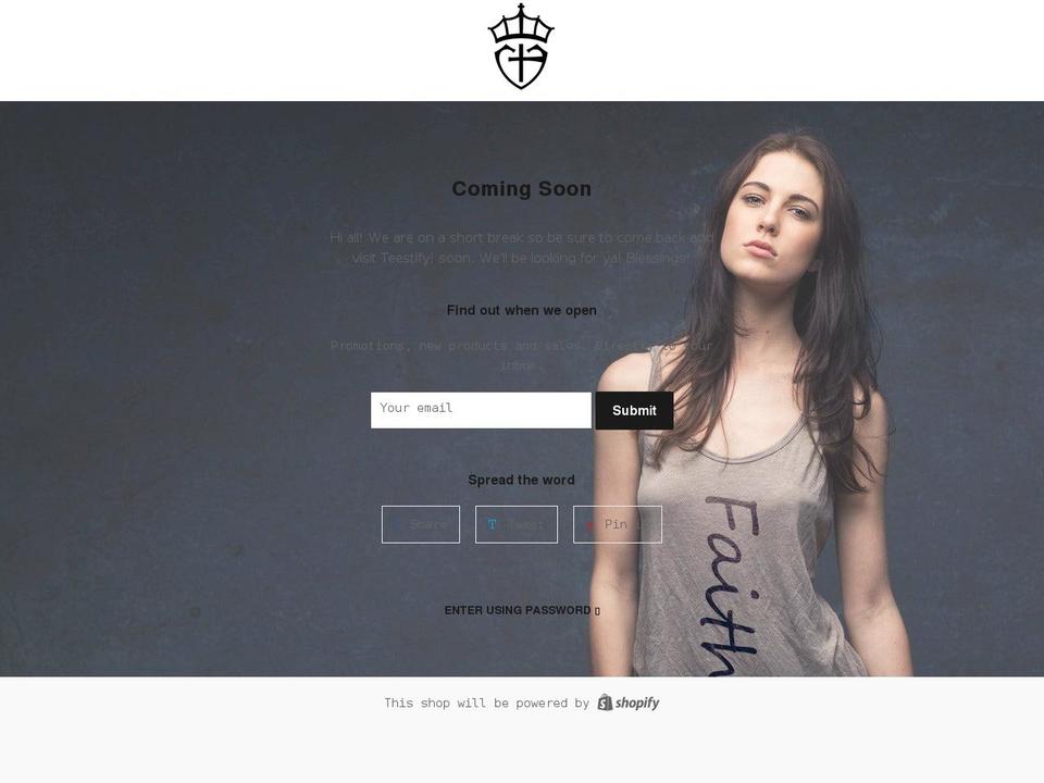 teestify.com shopify website screenshot