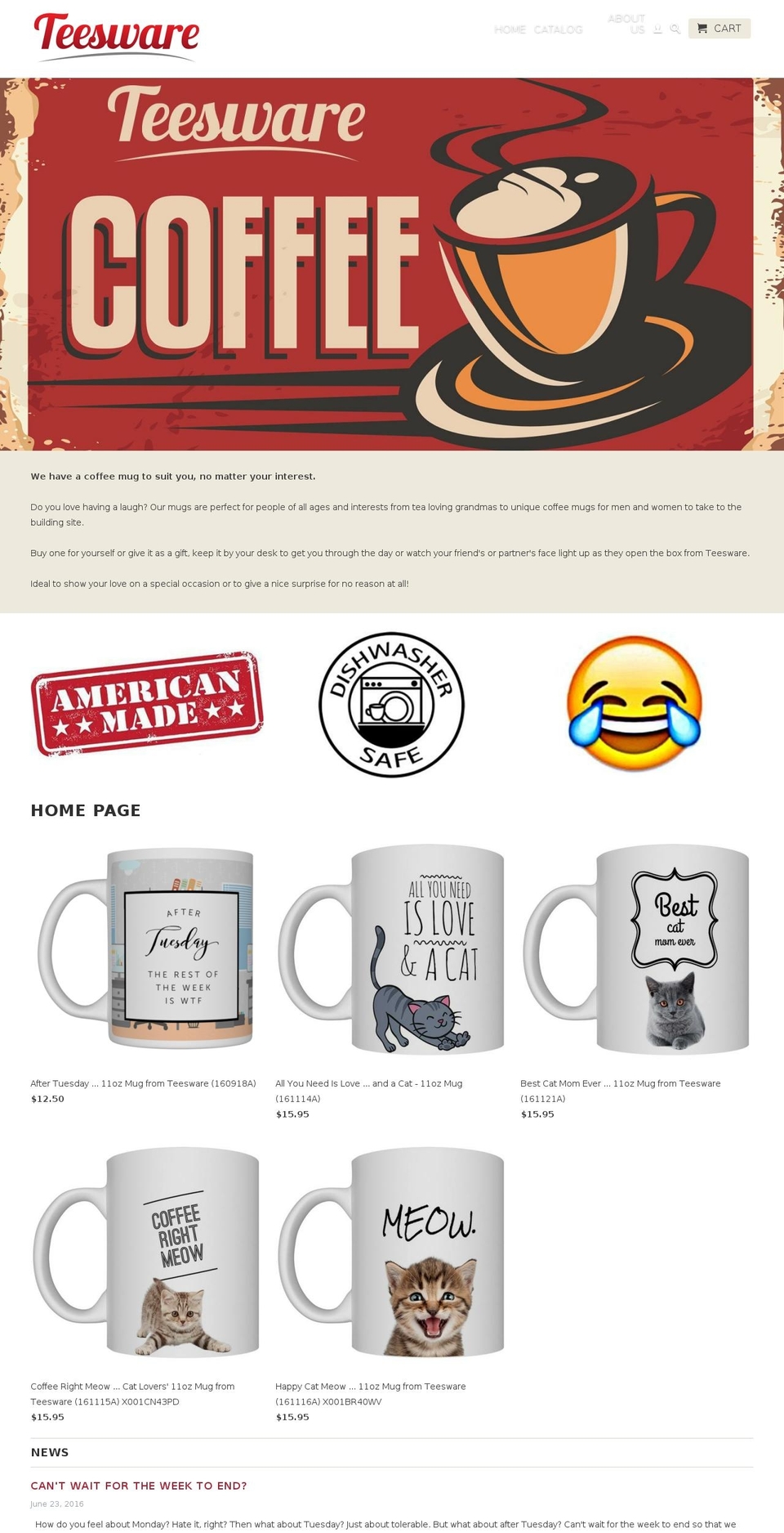 teesware.com shopify website screenshot