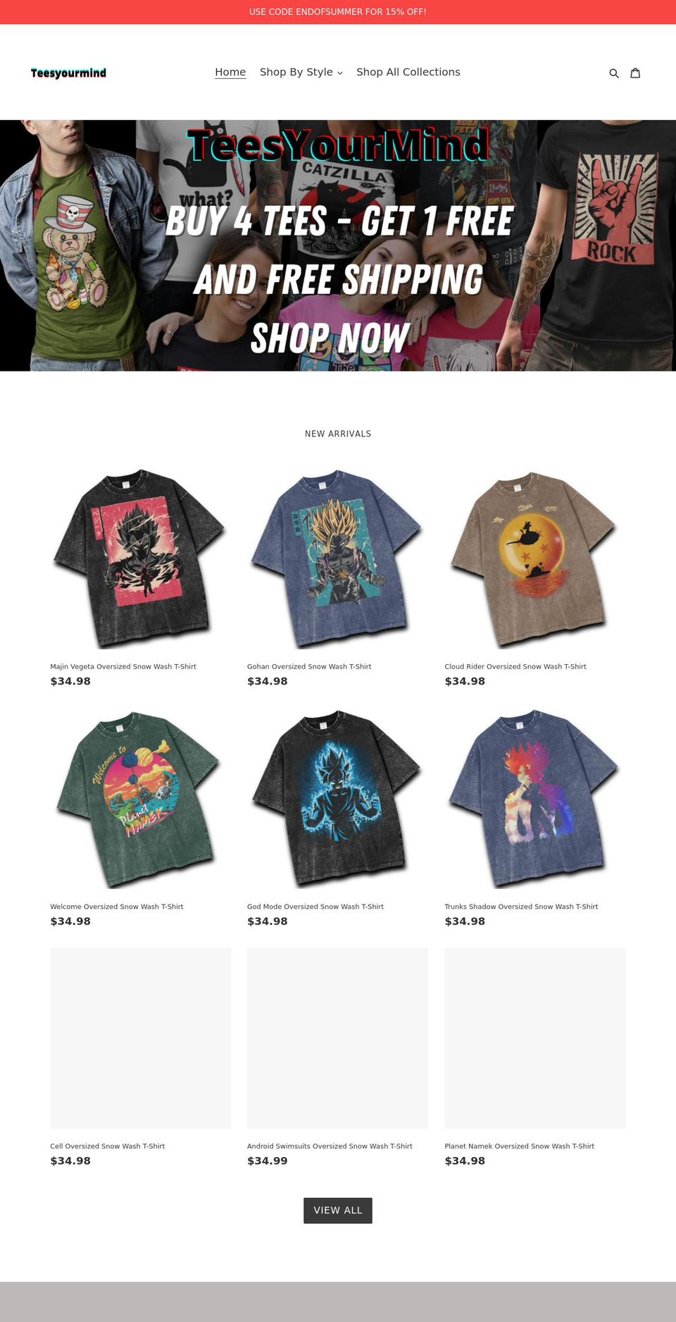 teesyourmind.com shopify website screenshot
