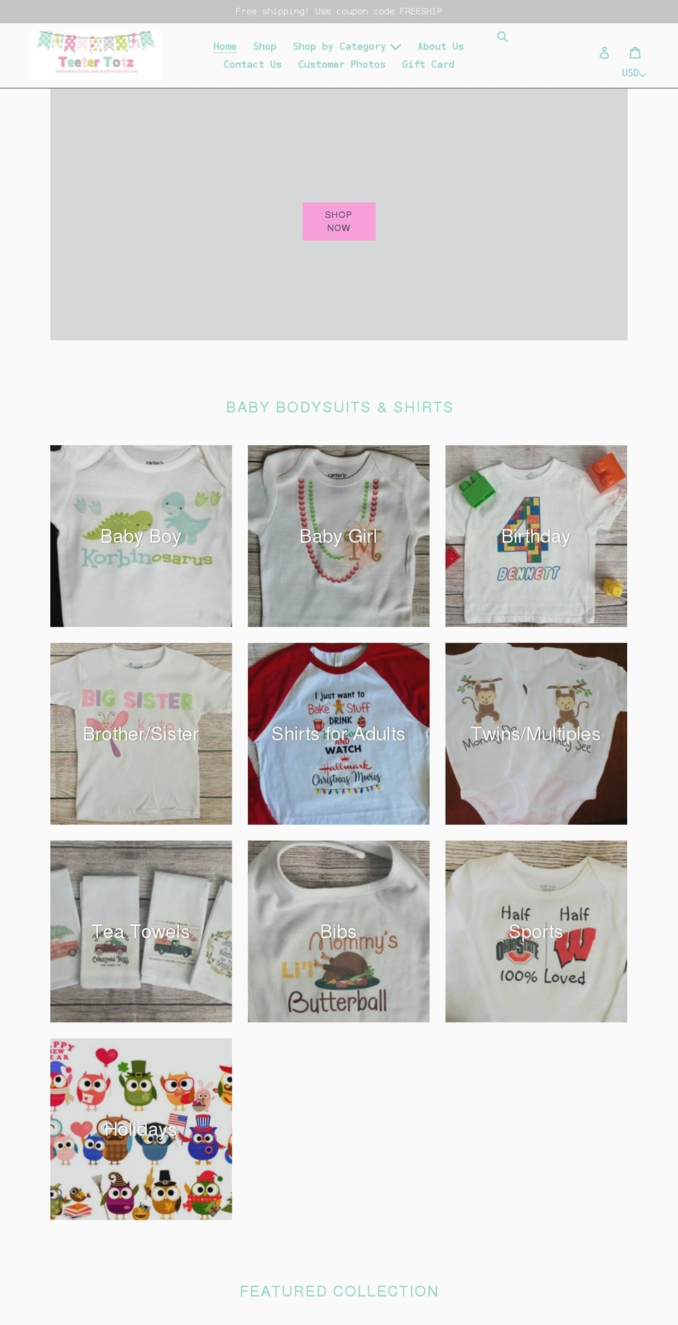teetertotzshop.com shopify website screenshot