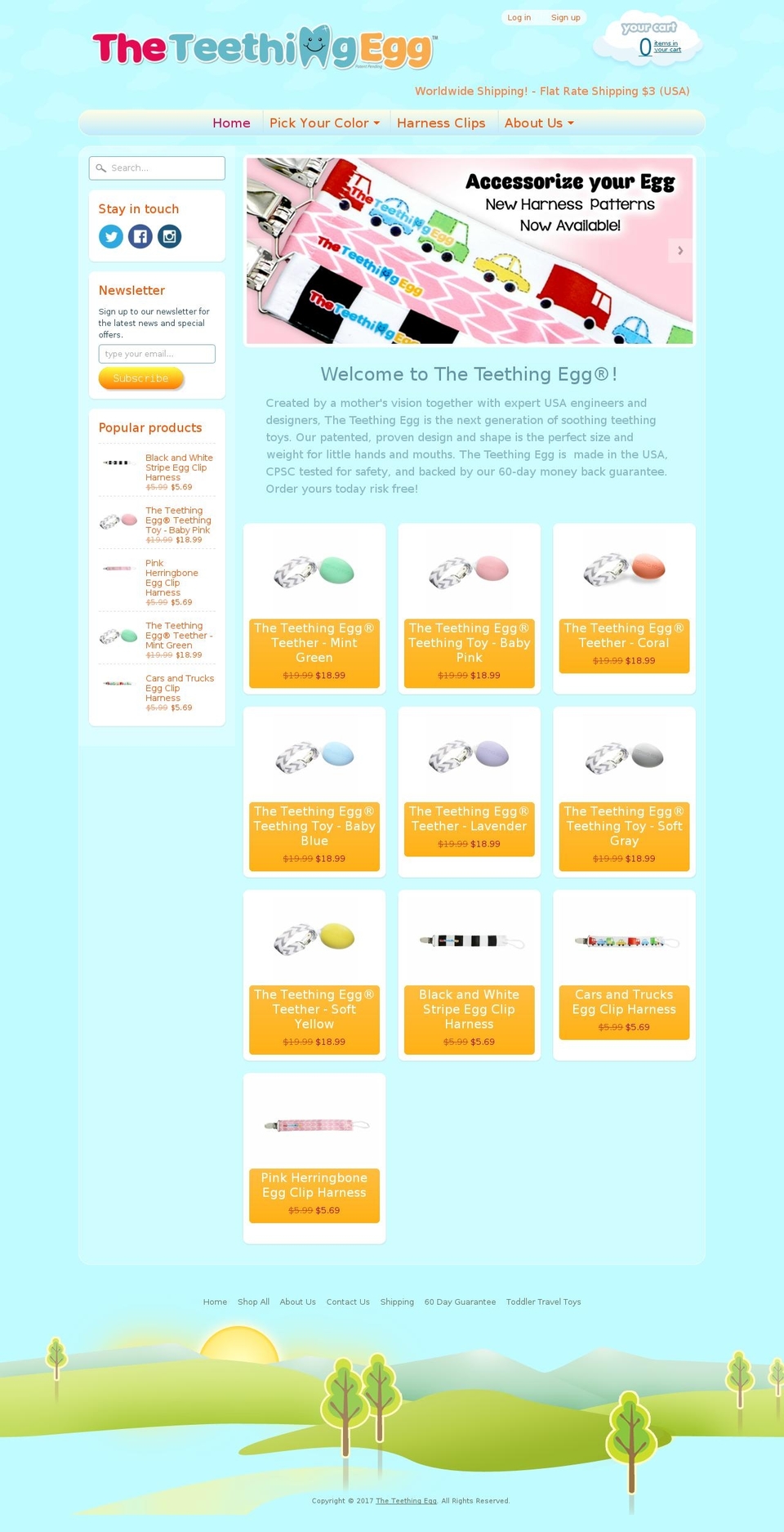 teethingegg.com shopify website screenshot