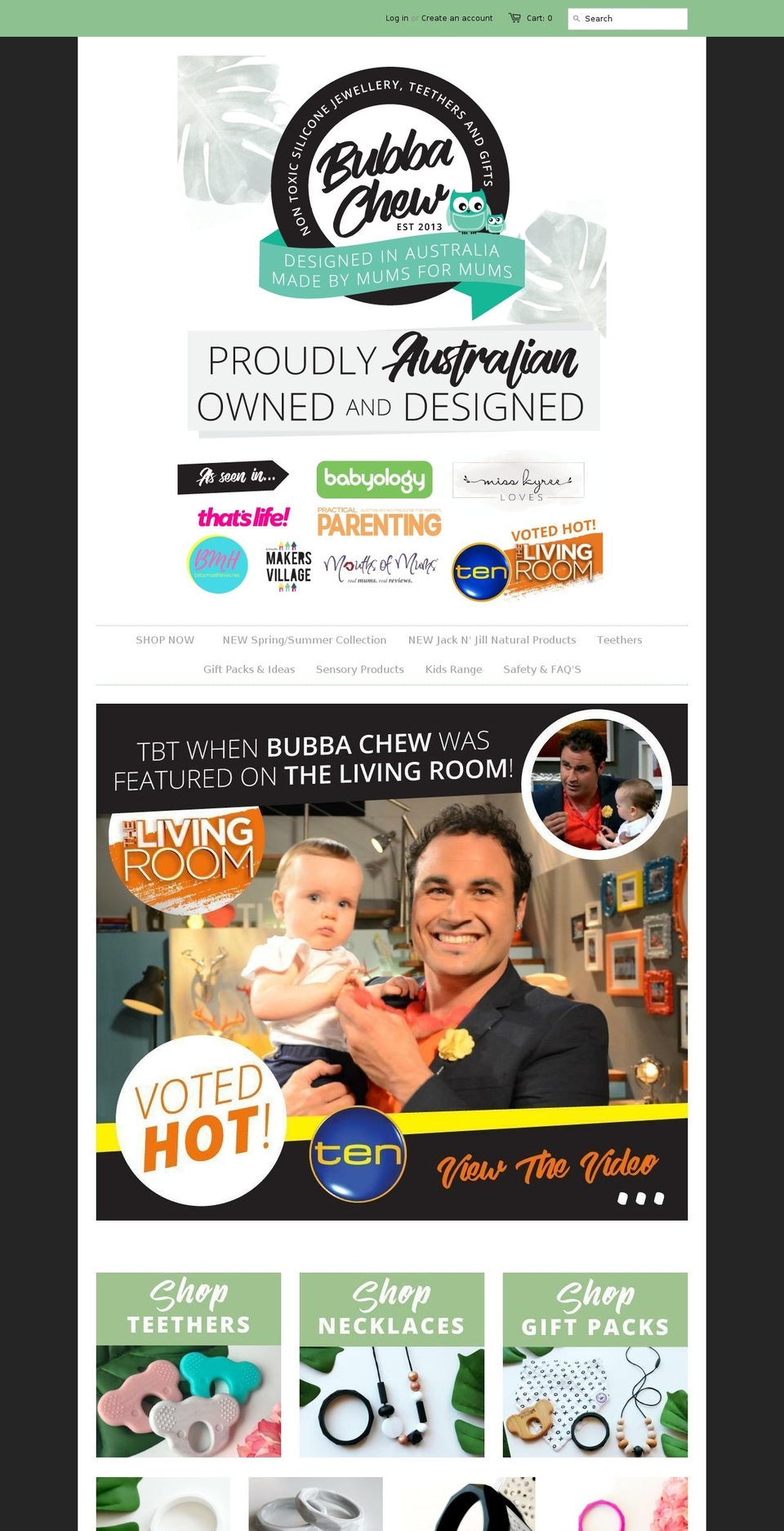 teethingjewellery.com.au shopify website screenshot
