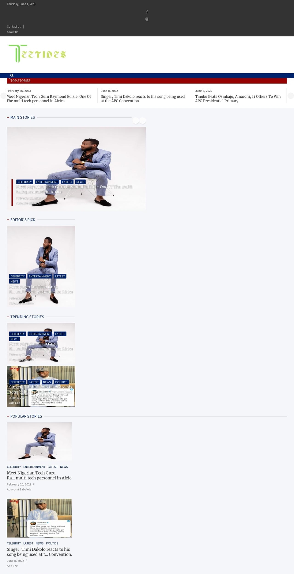 teetides.com — Shopify storefront screenshot