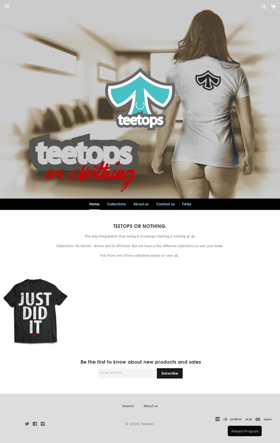 teetopsclothing.com shopify website screenshot