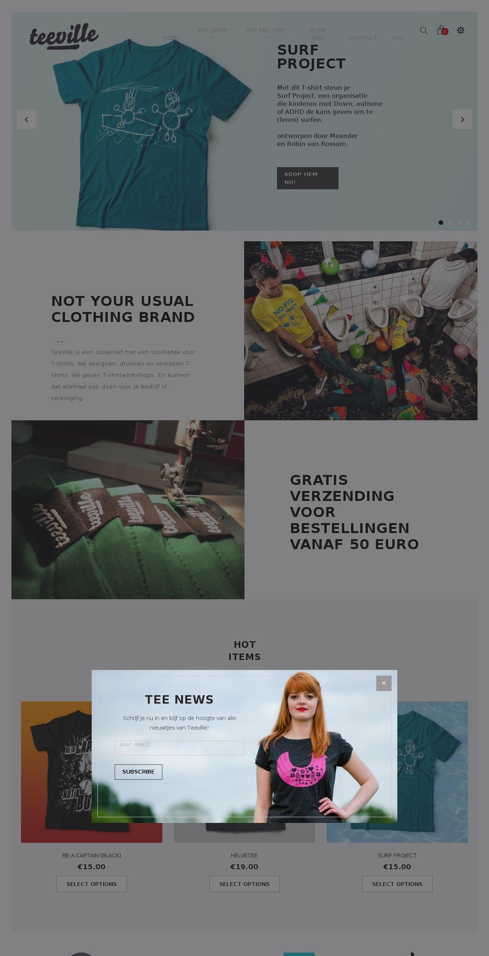 teeville.be shopify website screenshot