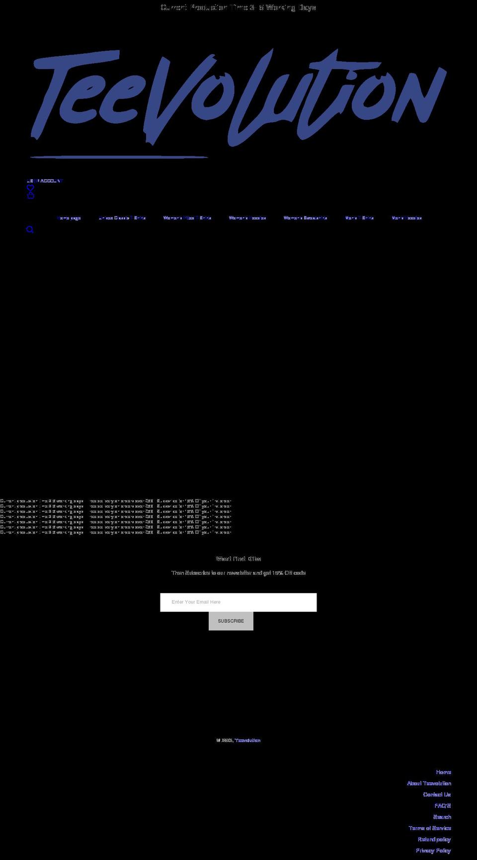 teevolution.co.uk shopify website screenshot