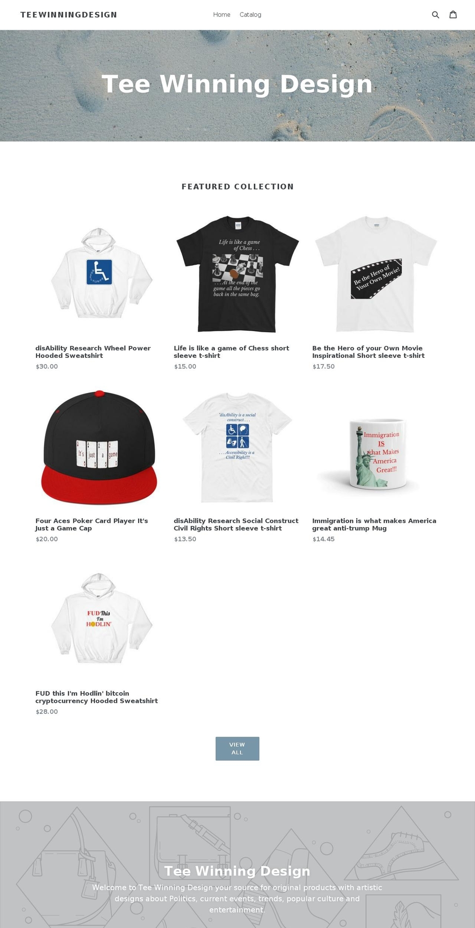 teewinningdesign.com — Shopify storefront screenshot