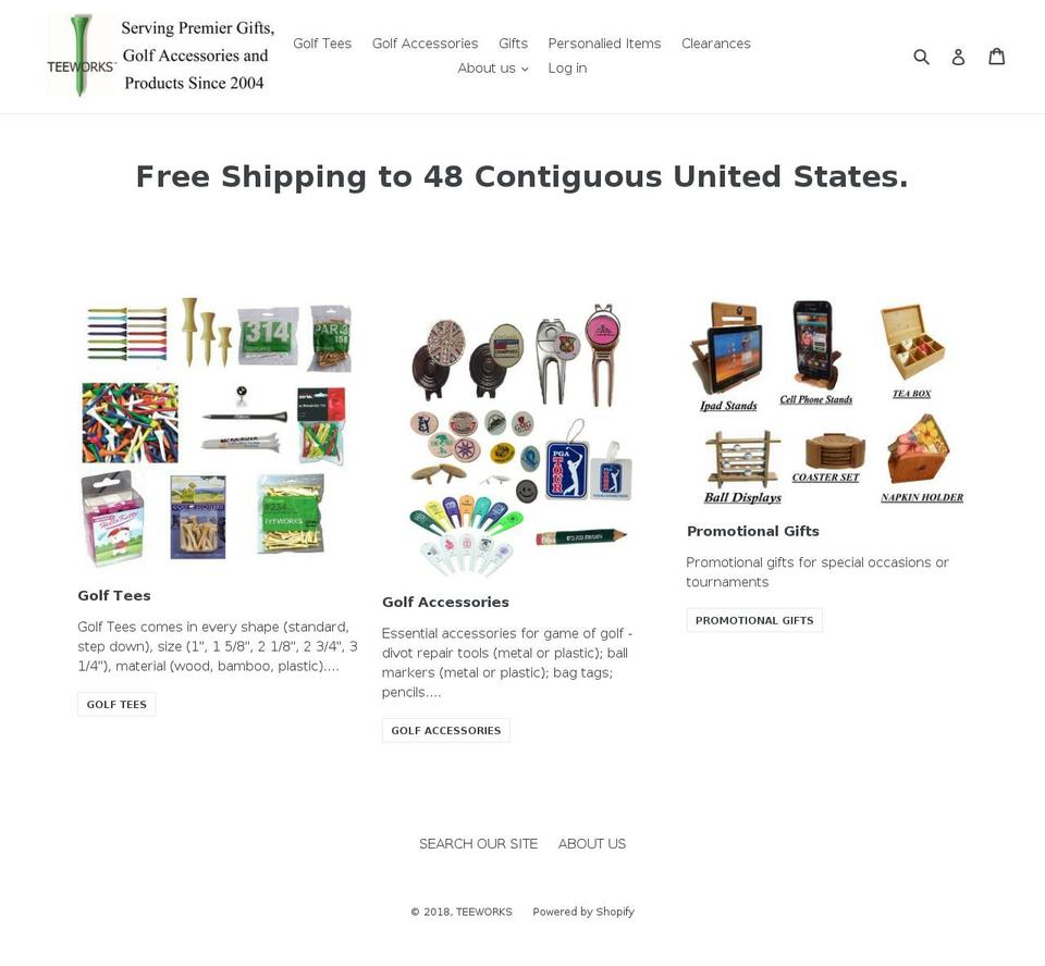 teeworks.com shopify website screenshot