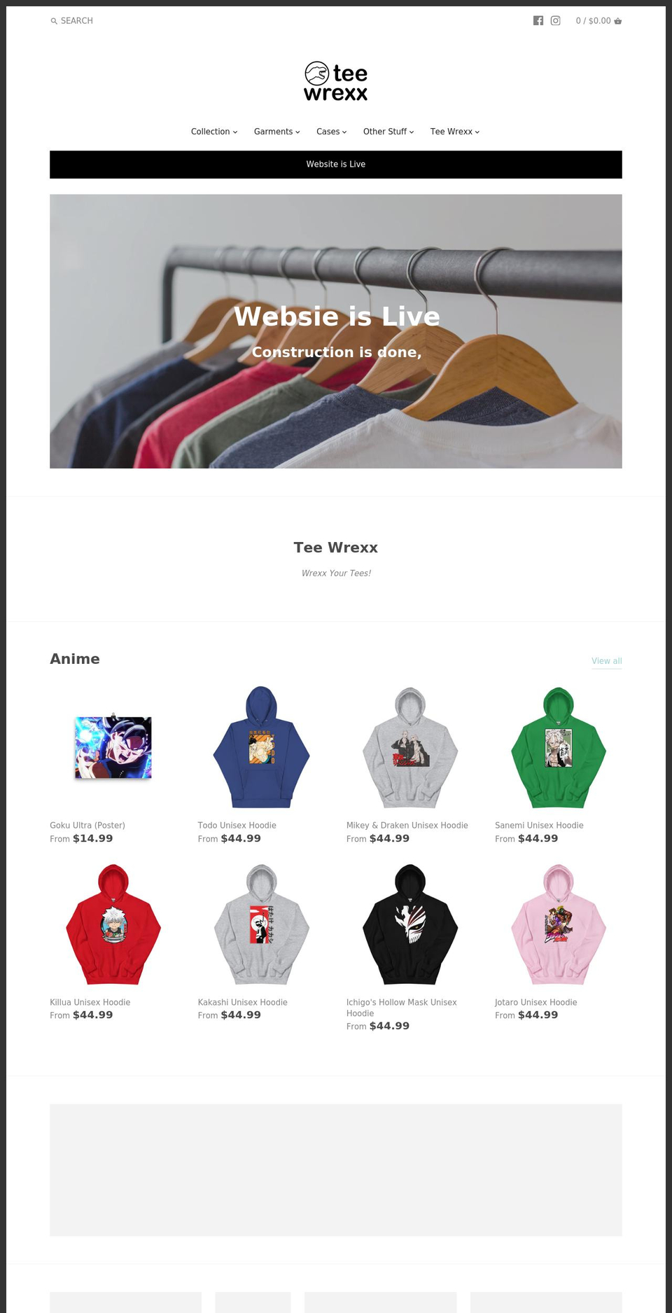 teewrexx.com shopify website screenshot