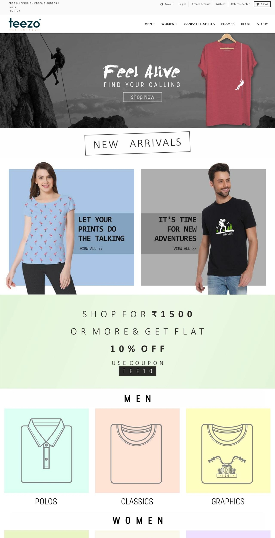 teezolifestyle.com shopify website screenshot