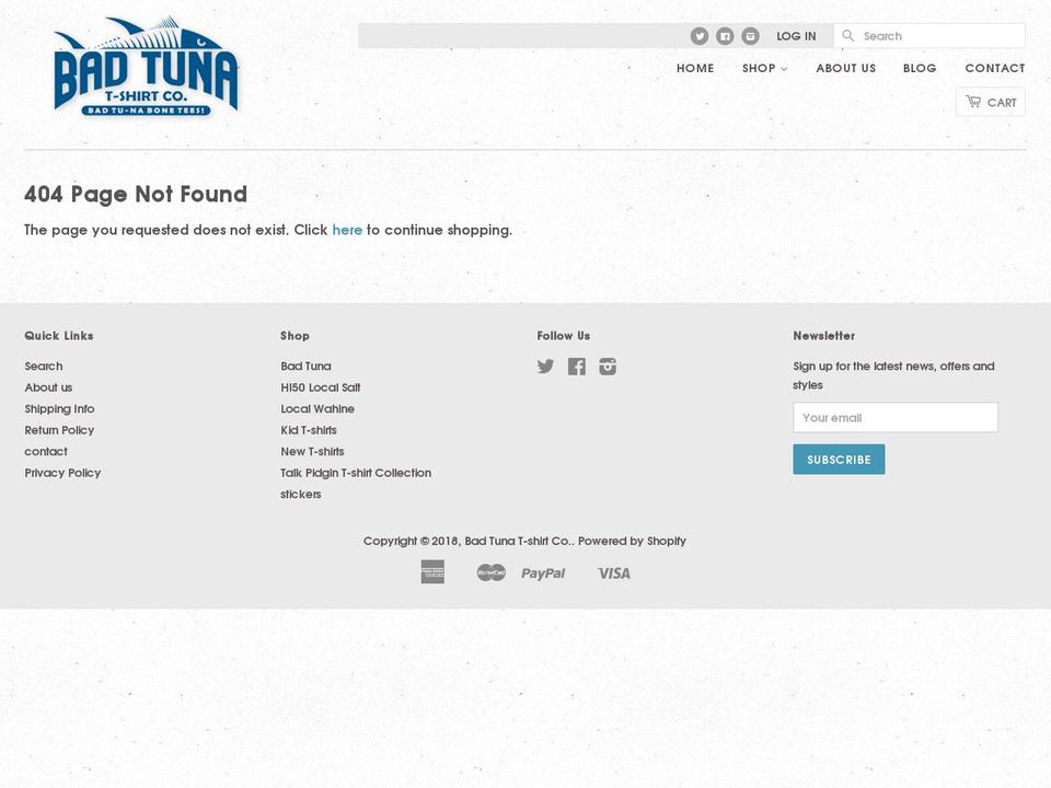 SG of BAD TUNA COMPANY THEME Shopify theme site example teezonfire.com