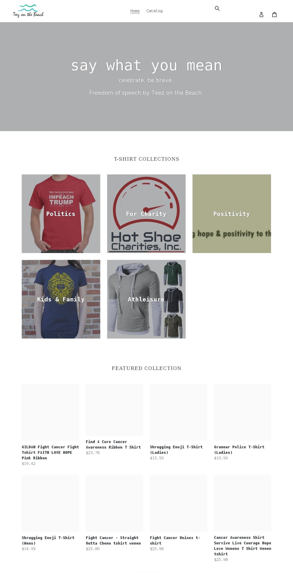 teezonthebeach.com shopify website screenshot