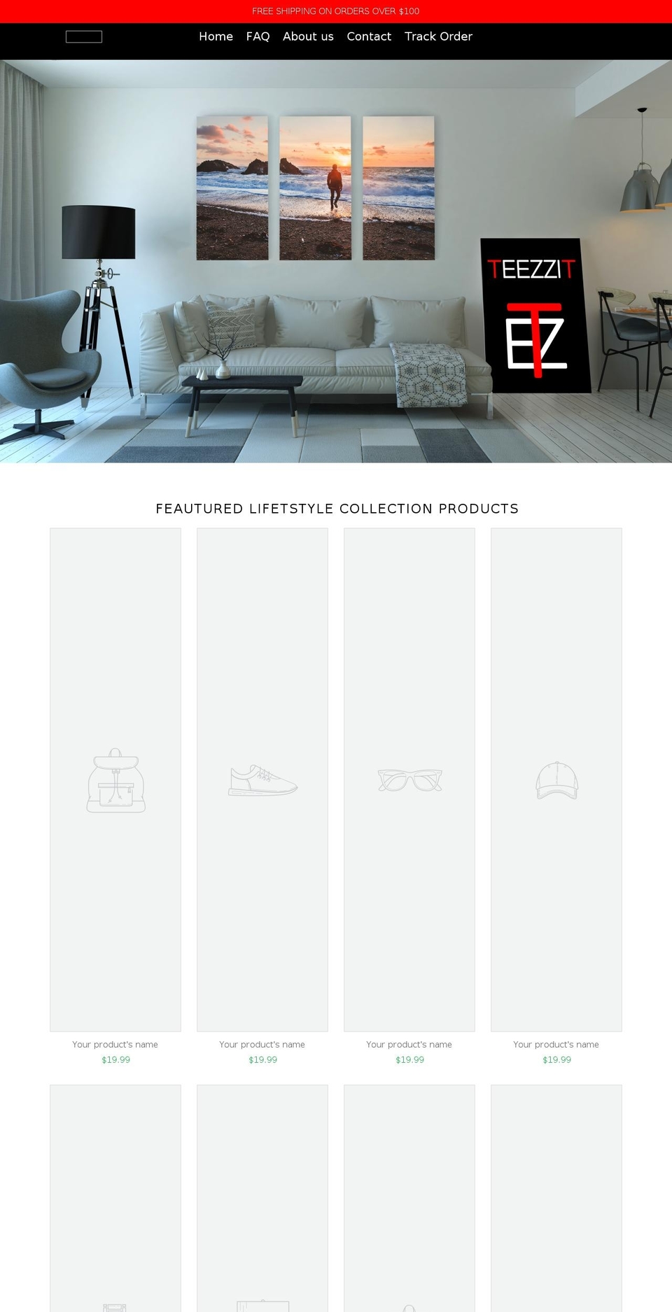 ecom-turbo-v2-7 Shopify theme site example teezzit.com