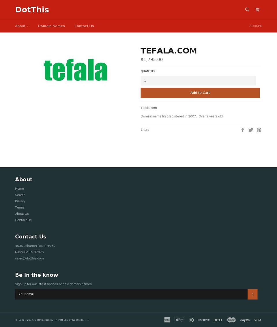 tefala.com shopify website screenshot