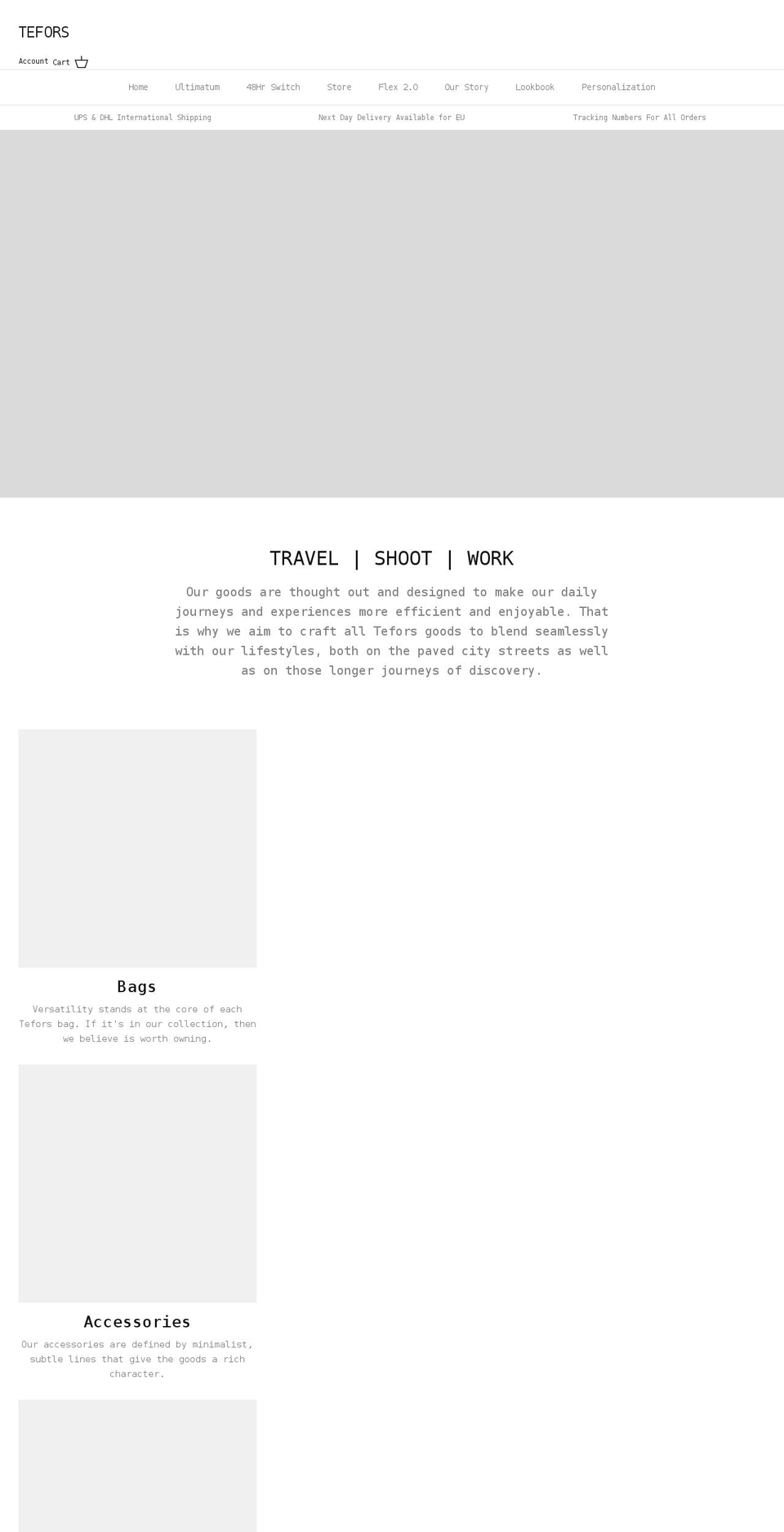 tefors.com shopify website screenshot