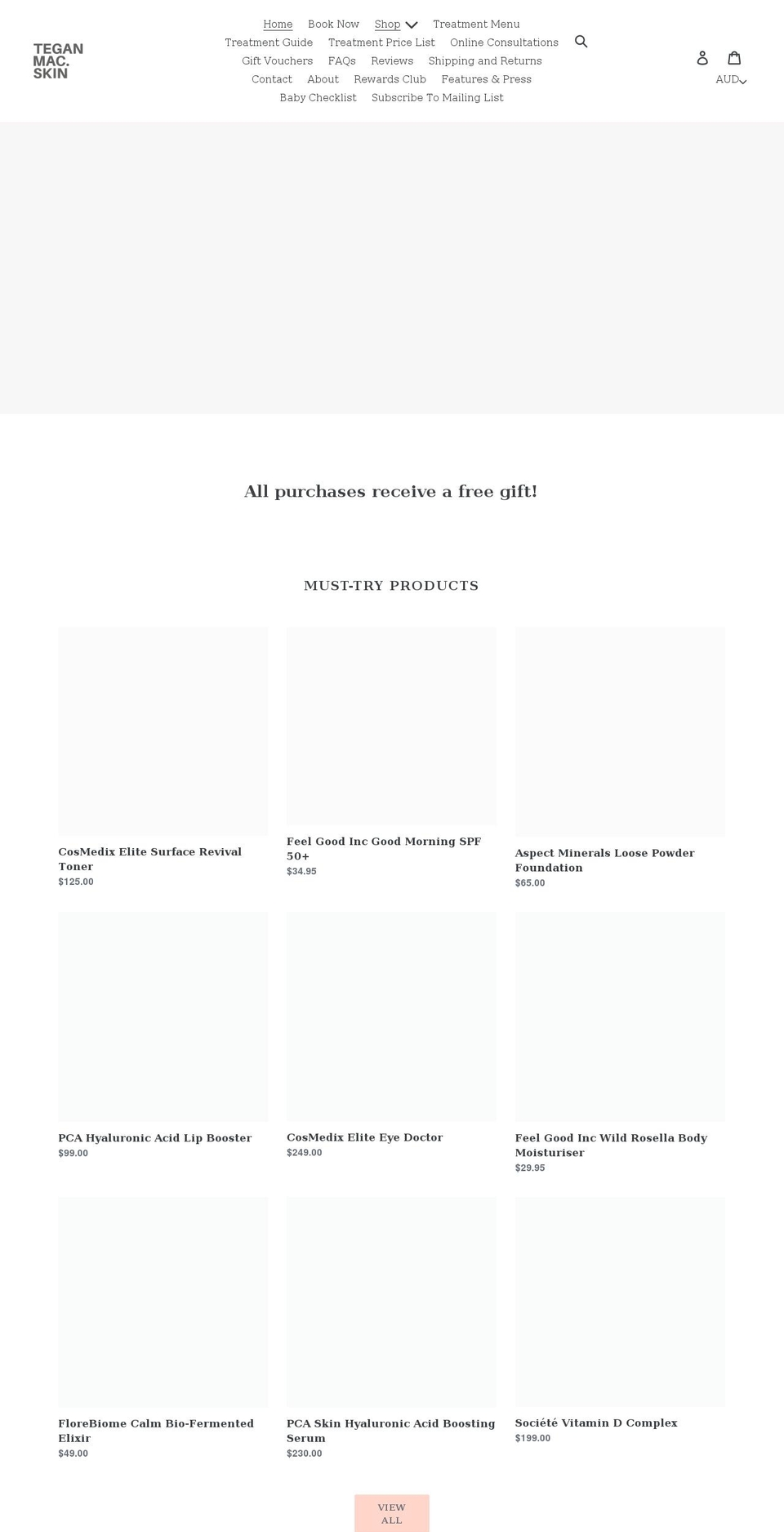 teganmacskin.com shopify website screenshot