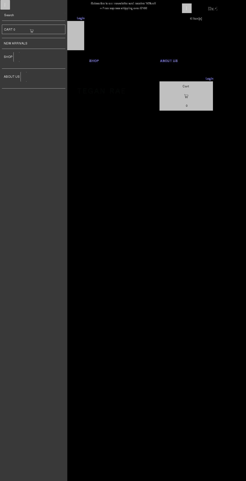 teganrae.com.au shopify website screenshot