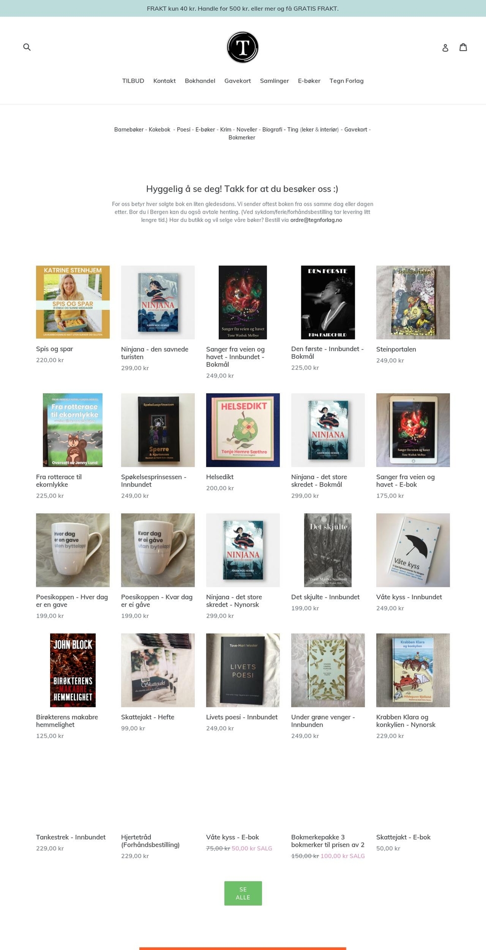 tegn-forlag.myshopify.com shopify website screenshot