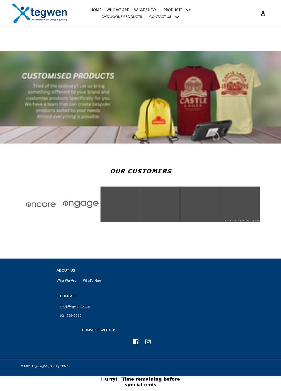 tegwen.co.za shopify website screenshot