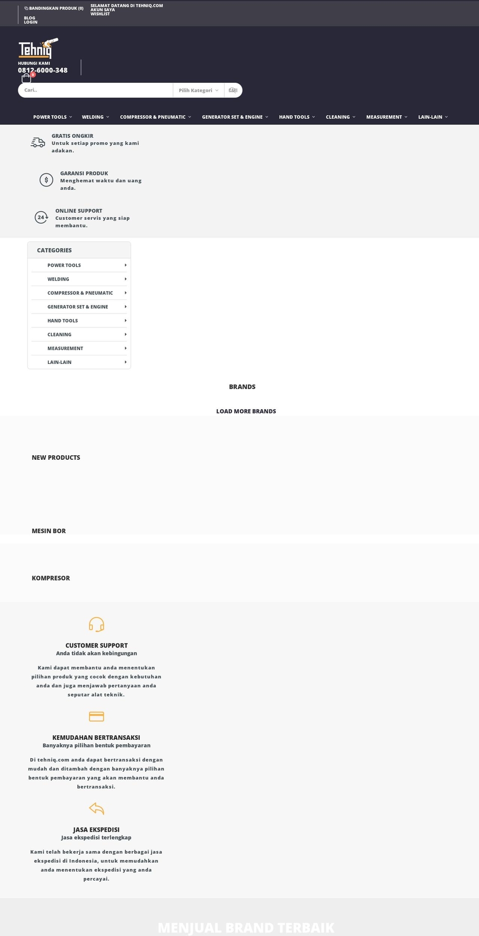 tehniq.com shopify website screenshot