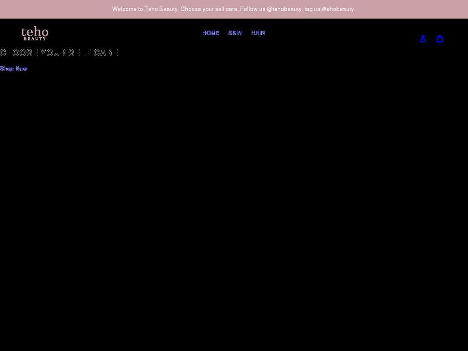 tehobeauty.com shopify website screenshot