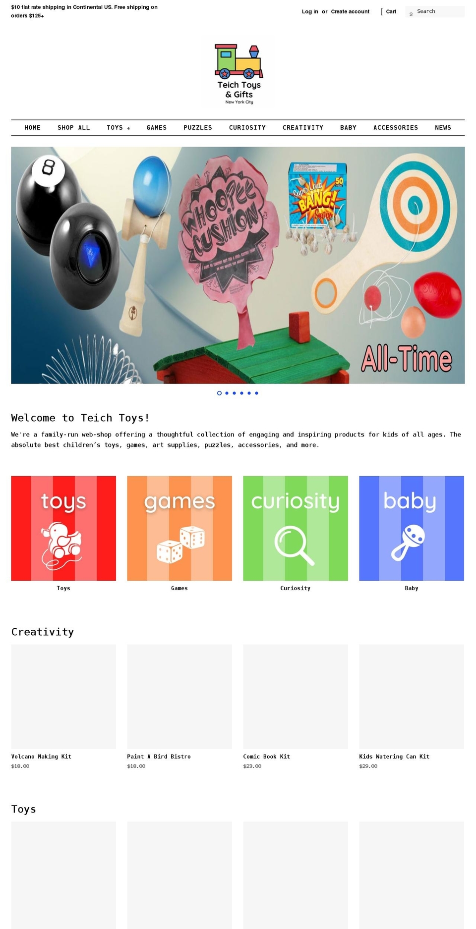teichtoys.com shopify website screenshot