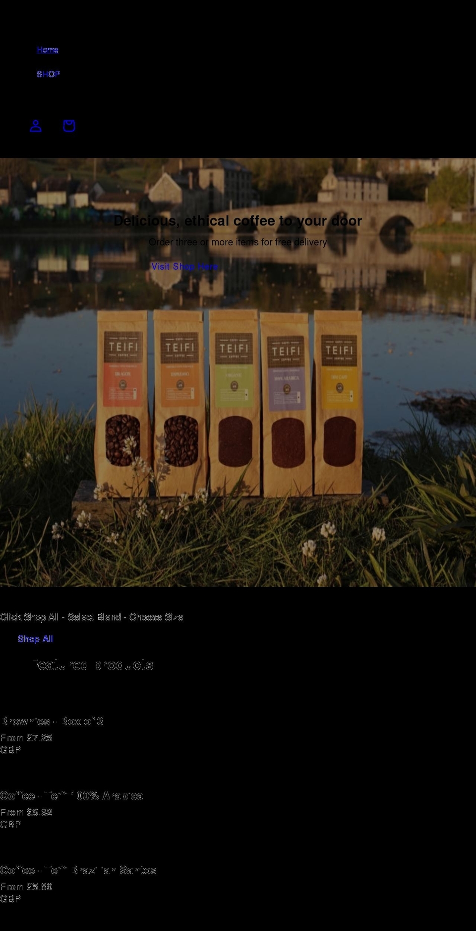 teifi-coffee.myshopify.com shopify website screenshot