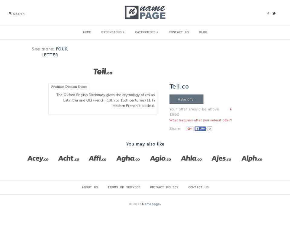 teil.co shopify website screenshot