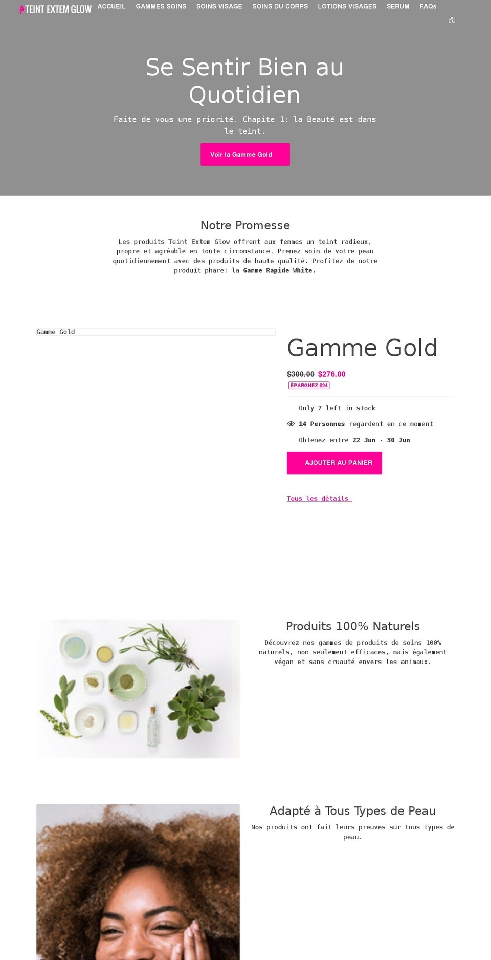 teintextemglow.com shopify website screenshot