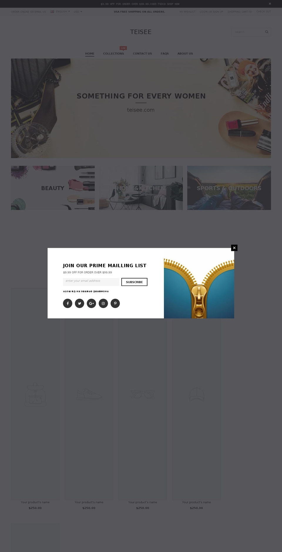 teisee.com — Shopify storefront screenshot