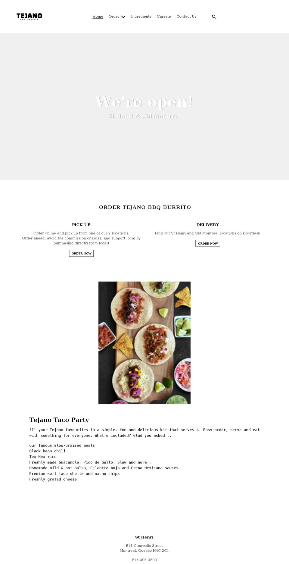 tejanobbqburrito.com shopify website screenshot