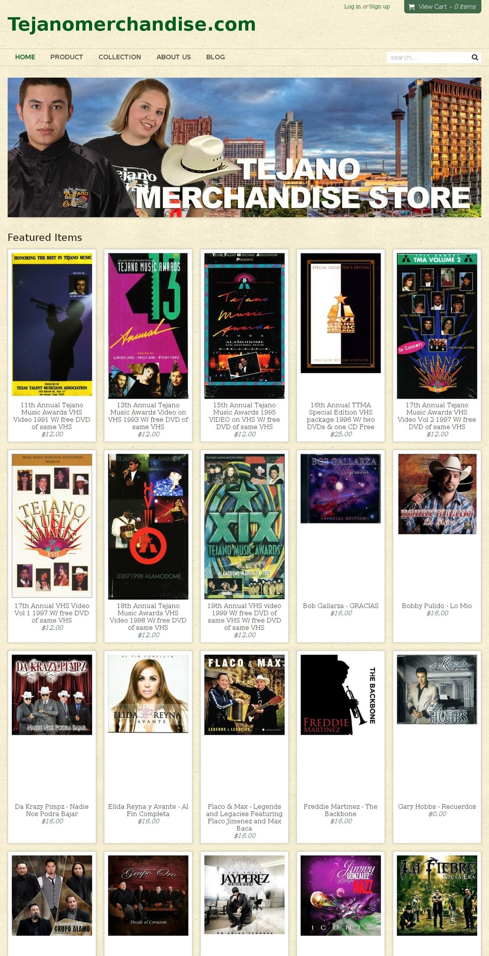 tejanomerchandisestore.com shopify website screenshot